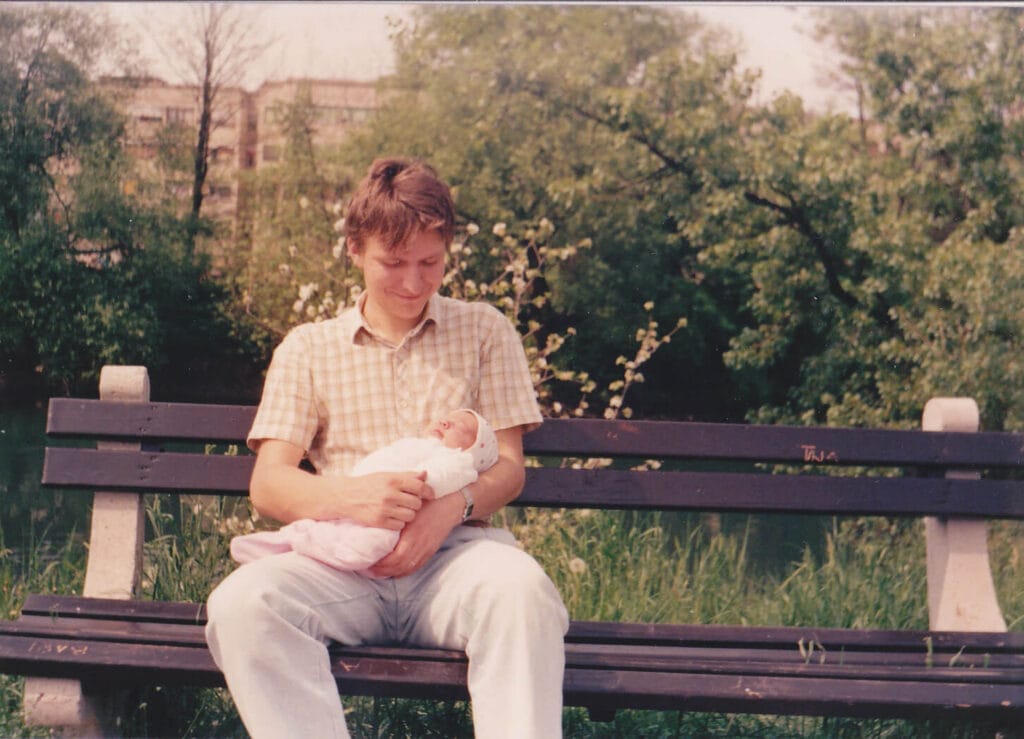 Moj ati in jaz kot dojenčica
